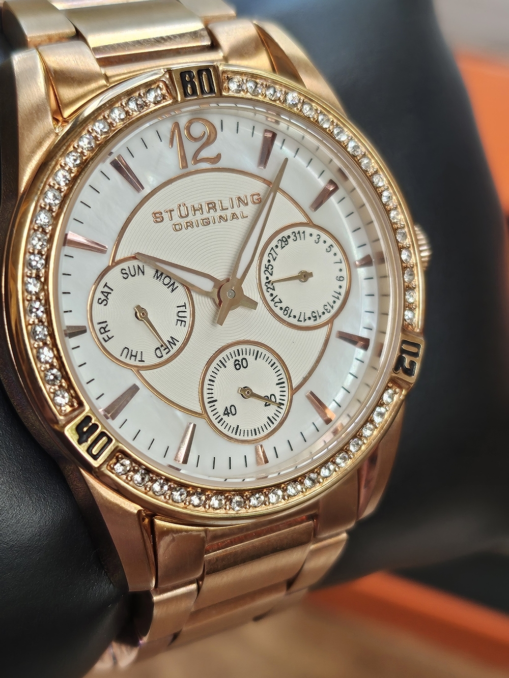 Stührling Rosegold Swarovski Watch
